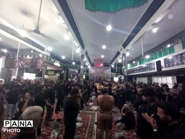 سینه زنی و عزاداری شام غریبان در حسینیه‌های روستای فدافن