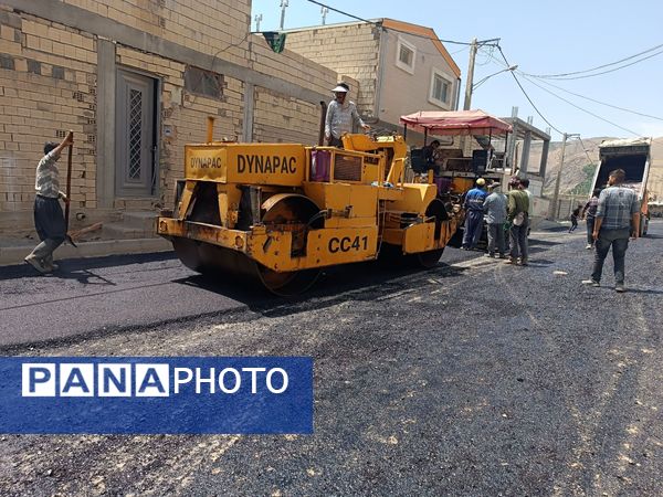 اجرای پروژه آسفالت ریزی در روستای مارکده