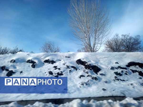 بارش برف زمستانی در روستا بتو 