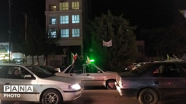 شبی پرنور در بلوار فضل نیشابور 