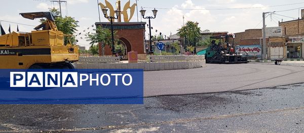 بازسازی آسفالت میدان اصلی شهر تیتکانلو 