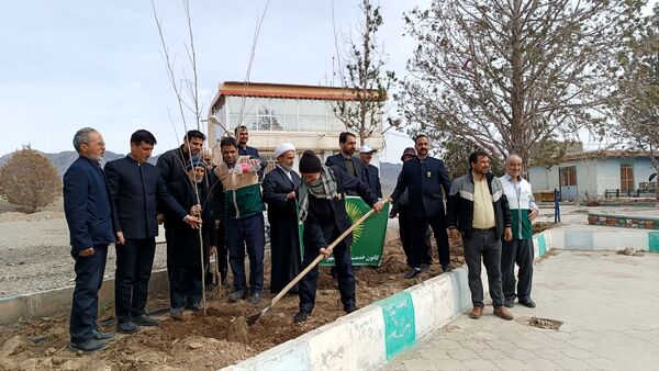 کاشت درخت توسط خادمیاران رضوی در شهرستان خلیل‌آباد 