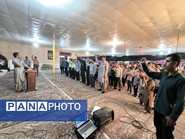 جشن آغاز سال تحصیلی و گرامیداشت هفته دفاع مقدس در حسینیه سیدالشهداء روستای مزرعه شهید بهشتی