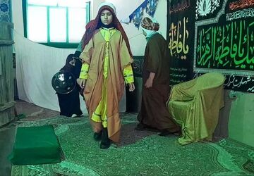 نمایش آیینی درباره حضرت زهرا(س) در دبستان سردار سلیمانی تفت
