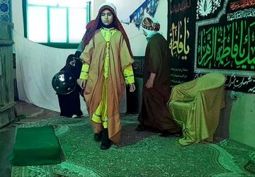 نمایش آیینی درباره حضرت زهرا(س) در دبستان سردار سلیمانی تفت