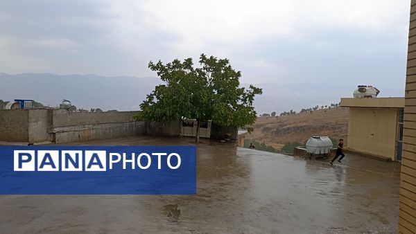 اولین بارش تابستانه در روستای کینک