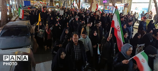 اجتماع و راهپیمایی در هفتین شب در شهرستان بجنورد 