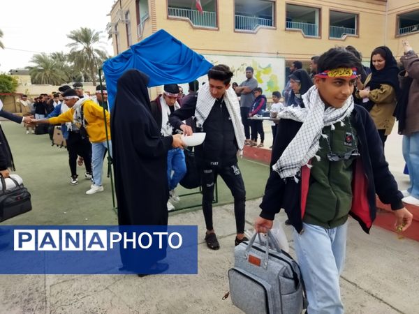 اعزام دانش‌آموزان پسر متوسطه دوم حاجی‌آباد به کربلای‌ایران