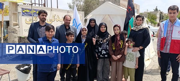 برپایی موکب توسط دانش‌آموزان در آشخانه