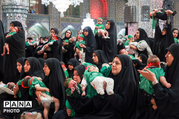 آیین معنوی «شیرخوارگان حسینی» در حرم مطهر رضوی