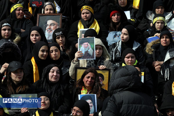 تشییع پیکر شهیدان سیدحسن نصرالله و سیدهاشم صفی الدین