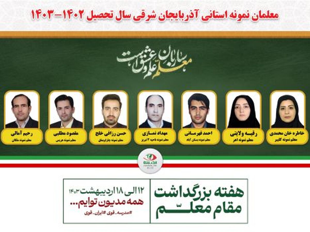 معلمان نمونه استان آذربایجان شرقی معرفی شدند