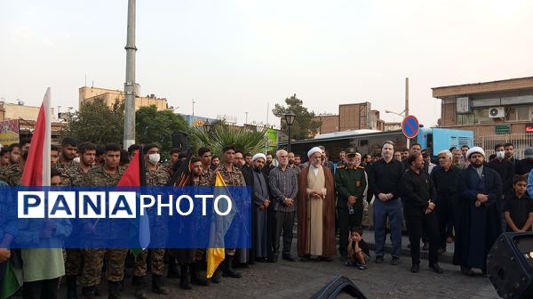 تجمع حضور شهروندان ساوجی در پی شهادت مظلومانه شهید اسماعیل هنیه