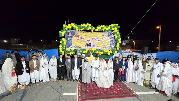 دوازدهمین جشن ازدواج آسان ۲۰ زوج جوان در رودبار کرمان