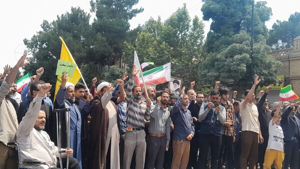  حضور بی نظیر مردن نیشابور در راهپیمایی بر علیه حمله رژیم صهیونسیتی