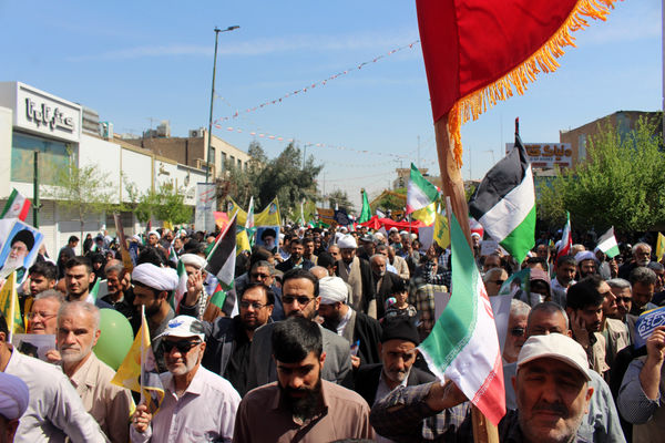 جلوه هایی شکوهمند از راهپیمایی روز جهانی قدس در قم