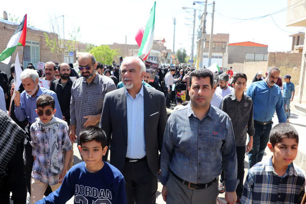 راهپیمایی روز قدس در شهر قنوات قم