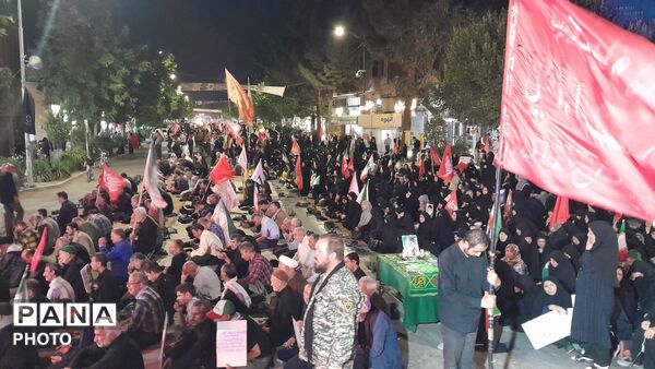 اجتماع عظیم عزاداران حسینیه امام نیشابور در سوگ رهبر انقلاب