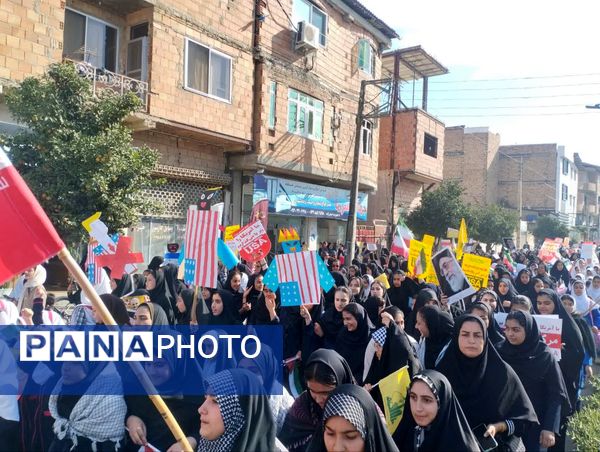 مراسم راهپیمایی ۱۳ آبان در شهرستان میاندورود
