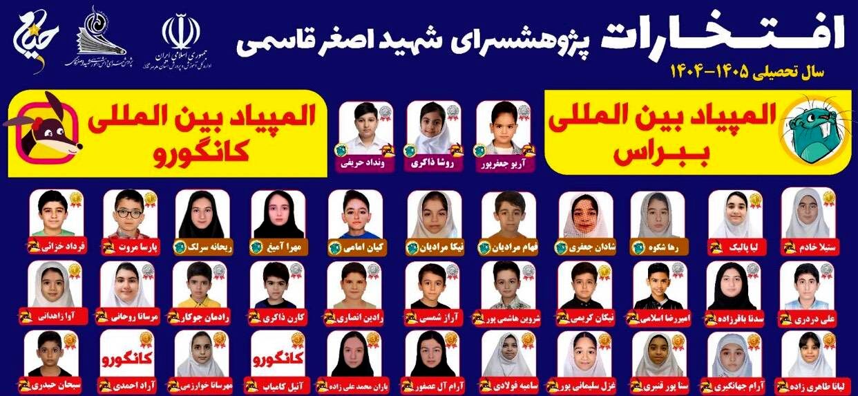 دانش‌آموزان هرمزگانی ۳۸ رتبه برتر در المپیادهای بین‌المللی «ببراس» و «کانگورو» کسب کردند