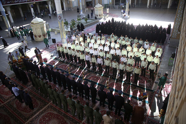 آیین گرامیداشت سالروز طوفان الاقصی با حضور کارکنان پلیس در قم
