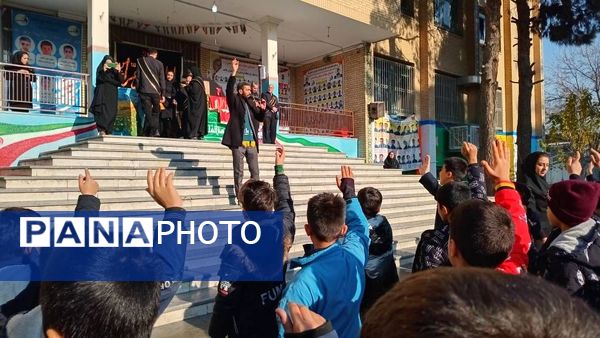 ایستگاه‌های صلواتی و دسته‌های سینه‌زنی و هیات‌های عزاداری در مدارس شهرستان قدس