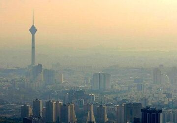 کیفیت هوای تهران در شرایط ناسالم برای گروه‌های حساس