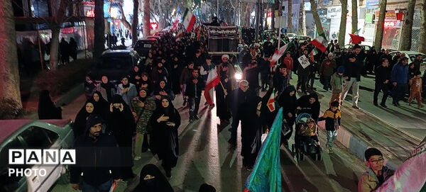 اجتماع و راهپیمایی در هفتین شب در شهرستان بجنورد 