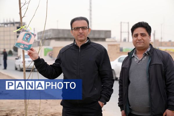 کاشت درخت به یاد شهدا در محمدشهر 