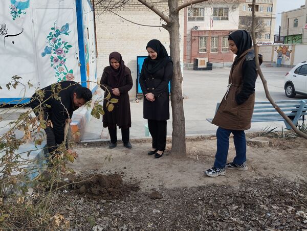 کاشت درخت در هنرستان بصیرت آشخانه