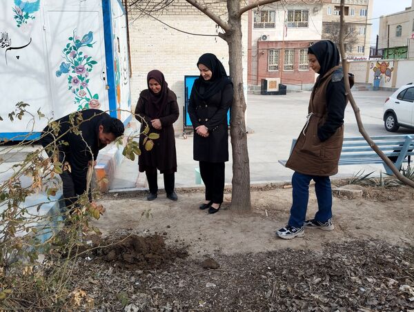 کاشت درخت در هنرستان بصیرت آشخانه