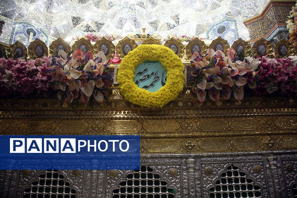 گل آرایی ضریح مطهر حضرت معصومه(س) به مناسبت روز دختر