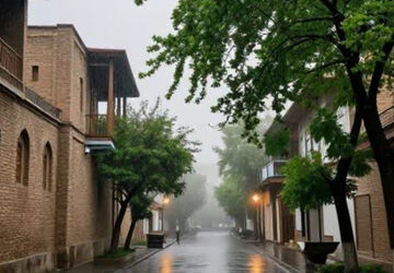 زیبایی و طراوت هوای بارانی در آباده