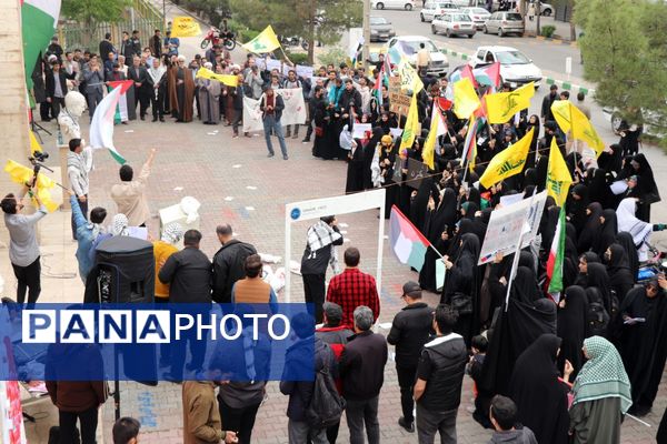 غرش خشم انقلابی دانشجویان دانشگاه آزاد مشهد علیه صهیونیسم و فریاد همبستگی با غزه