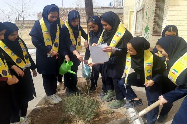 کاشت نهال به مناسبت روز درخت کاری دردبیرستان شهید مجید دهنوی 