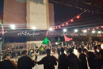 طنین «یا حسین (ع)» در خیمه‌های عزاداری مسکن مهر امام خمینی‌(ره) اسلامشهر 
