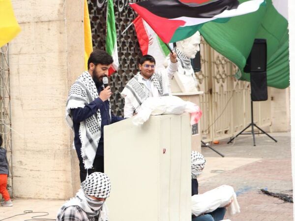 غرش خشم انقلابی دانشجویان دانشگاه آزاد مشهد علیه صهیونیسم و فریاد همبستگی با غزه