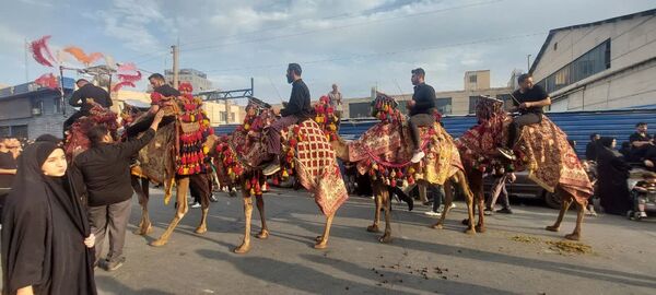 استقبال عزاداران حسینی از کاروان نمادین اسرای کربلا در قم