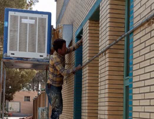 پروژه مهر دبیرستان دخترانه بنت الهدی کوهپایه رنگ آمیزی تجهیز و پاکسازی برای خلق محیطی الهام بخش و یادگیری مثبت