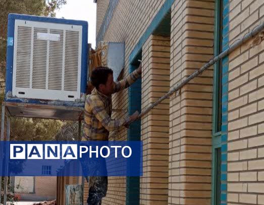 پروژه مهر دبیرستان دخترانه بنت الهدی کوهپایه رنگ آمیزی تجهیز و پاکسازی برای خلق محیطی الهام بخش و یادگیری مثبت