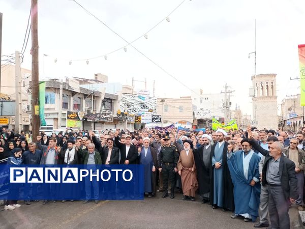 راهپیمایی 9 دی در بهبهان؛ فرهنگیان و دانش‌آموزان با آرمان‌های انقلاب تجدید بیعت کردند