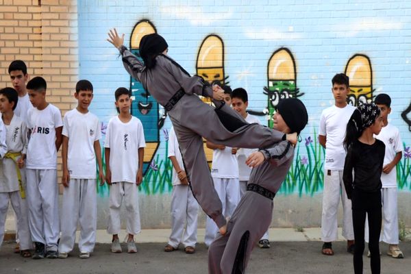 آیین افتتاح کلاس ورزش مدرسه ۲۲ بهمن روستای مندکان شهرستان پاکدشت  