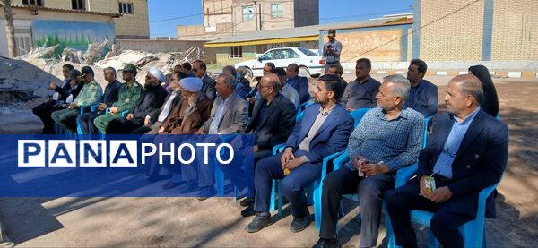 آیین کلنگ‌زنی دبستان ۹ کلاسه شهید هلالی خلیل آباد