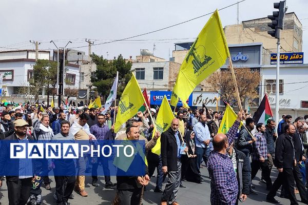 حضور پرشور مردم و مسئولان رباط کریم در راهپیمایی روز قدس