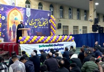 مراسم افتتاحیه آیین معنوی اعتکاف دانش‌آموزی در شهرستان خوی