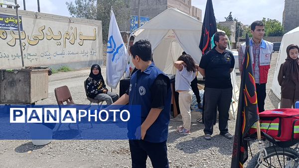 برپایی موکب توسط دانش‌آموزان در آشخانه