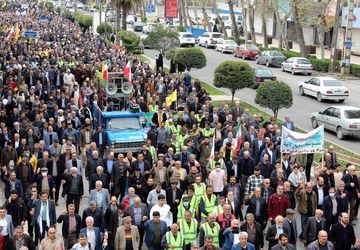 حضور پرشور مردم آمل در حمایت از فلسطین و لبنان در روز قدس