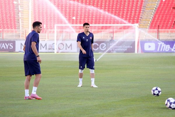 تمرین بازیکنان تیم تراکتور پیش از بازی با الوحده امارات