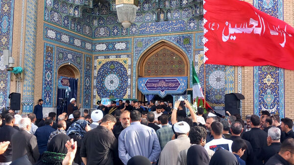 خاکسپاری شهید «اسماعیل شاکری» در مسجد جمکران