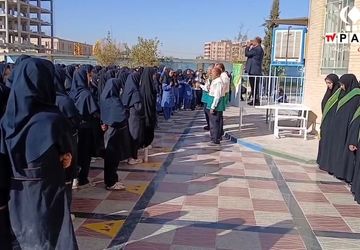 حضور خادم یاران رضوی در دبیرستان علومی